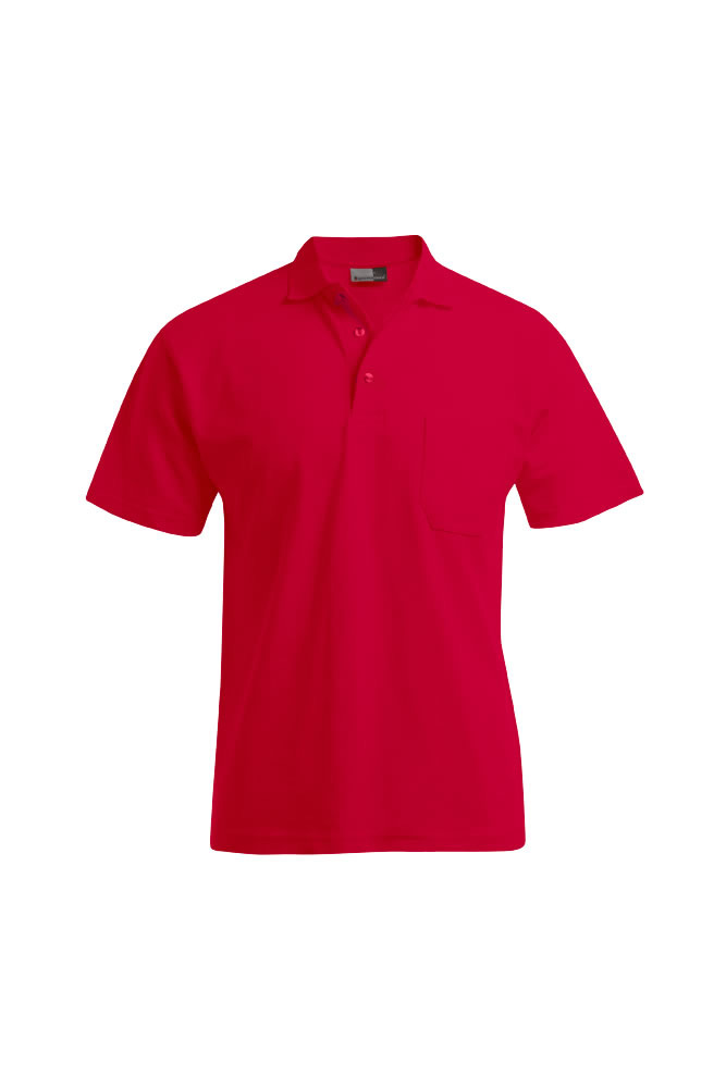 Polohemd, Kurzarm, Knopfverschluss, Brusttasche, Rot