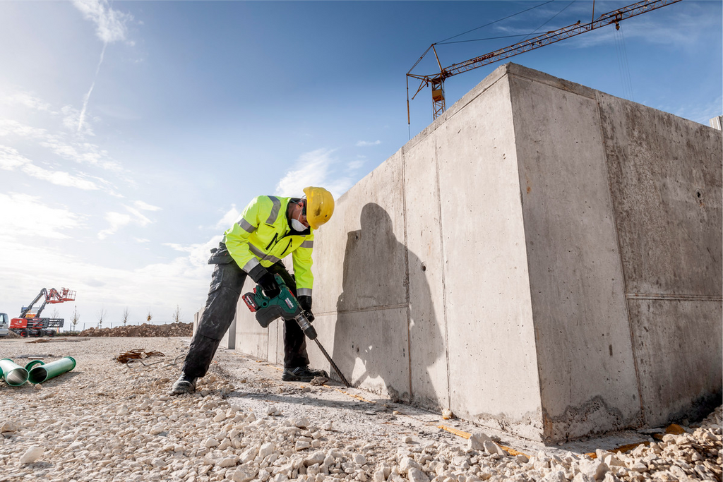 construction, concrete, Bohrer, Arbeiter, Sicherheitsausrüstung
