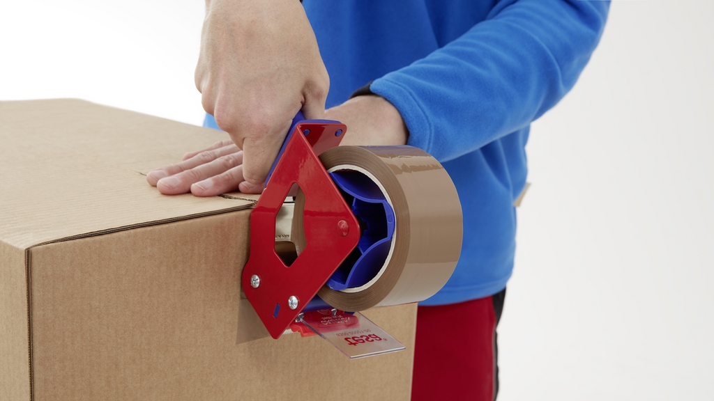 Kiste, Band, Person, Karton