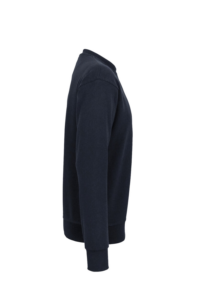 Sweatshirt, Rundhals, Marineblau, Langarm, Rippbündchen