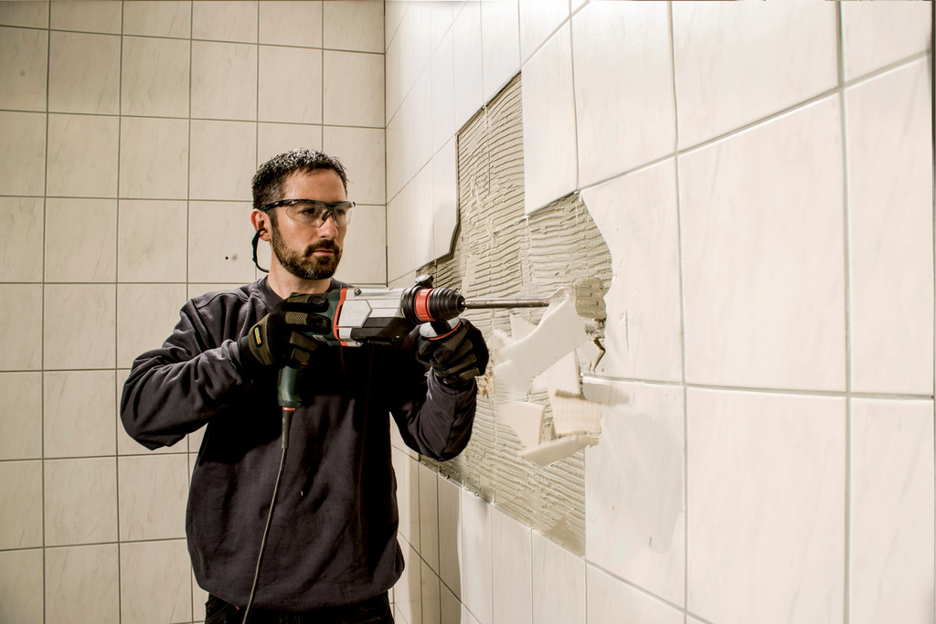 Fliesenkleber, Wandfliesen, Bohrhammer, Entfernung von Fliesen, Bodenfliesen
