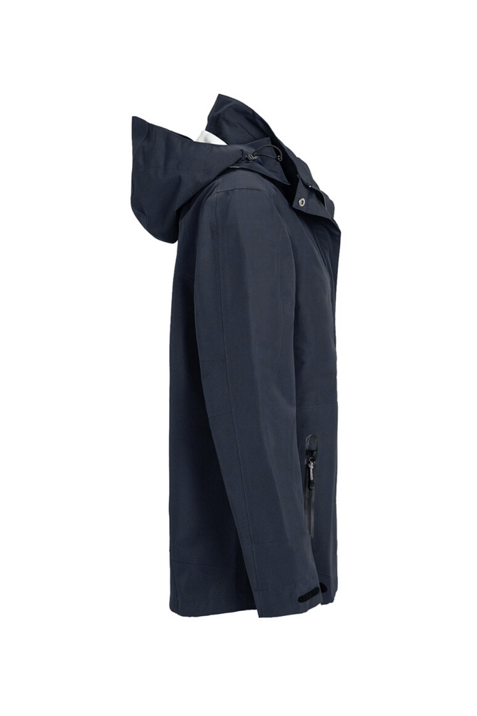 Hardshell jacket, Navy blue, Hooded, Zipper pocket, Water resistant