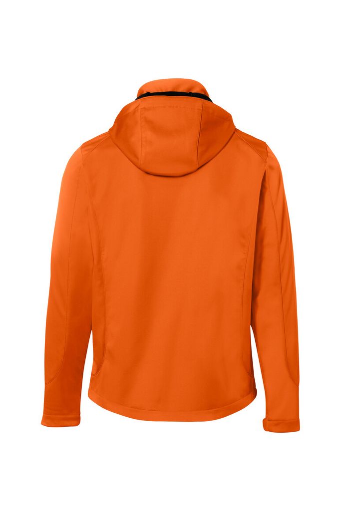 orange jacket, hooded jacket, rain jacket, softshell, long sleeve