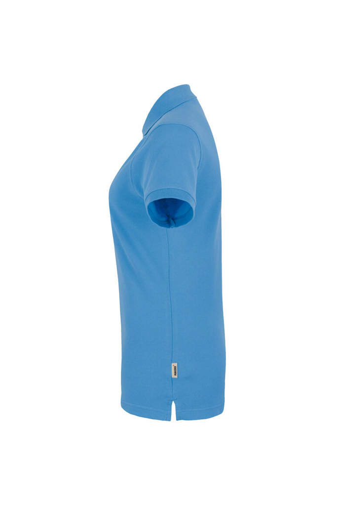 polohemd, polyester, blau, kurzarm, Risssaum