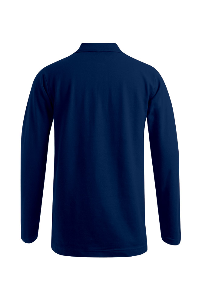 langarmshirt, uni, marineblau, baumwolle, hemden