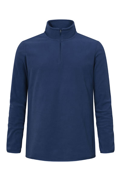 Pullover, Fleece, Halbzipp, Langarm, Solide Farbe