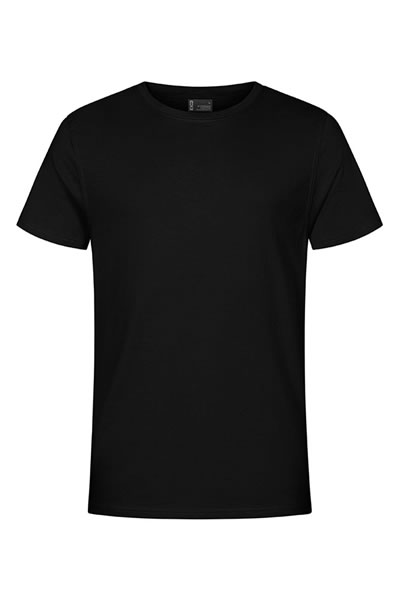 T‑Shirt, Schwarz, Rundhalsausschnitt, Kurzarm, Uni-Design