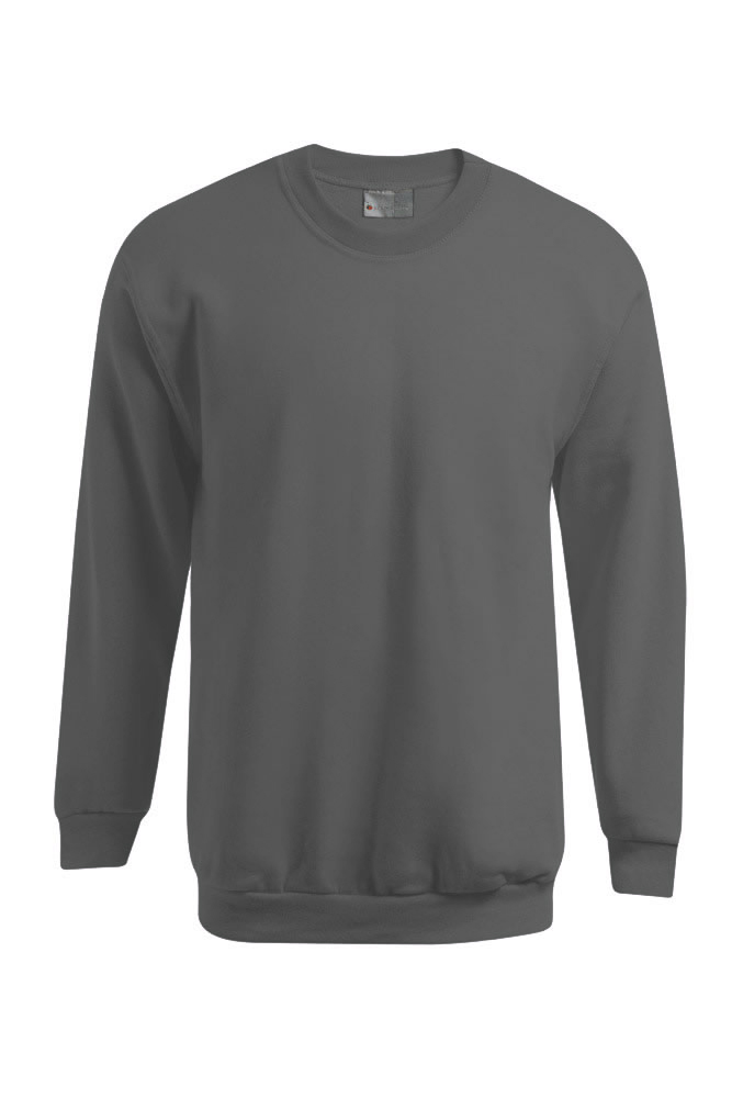 Sweatshirt, Crew neck, Long sleeve, Solid color, Gray