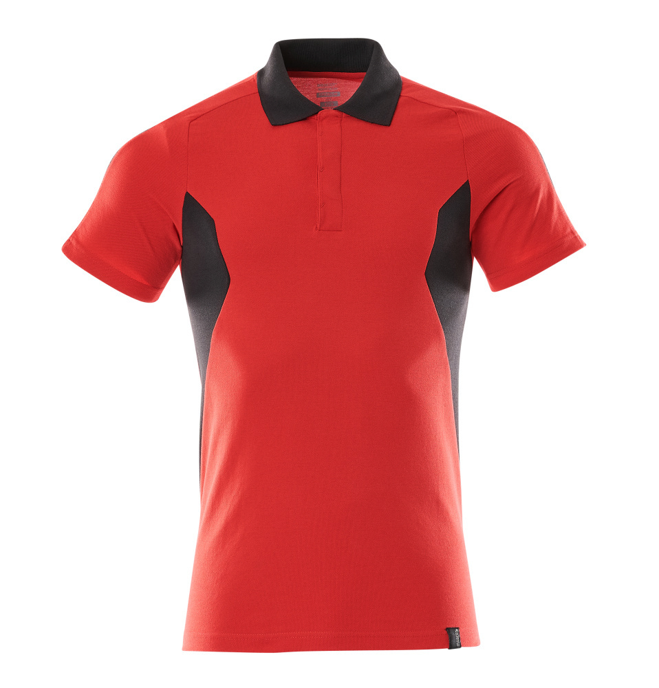  Polo shirt, Rot, Kurzarm, Schwarz-Akzente, Polo-Top