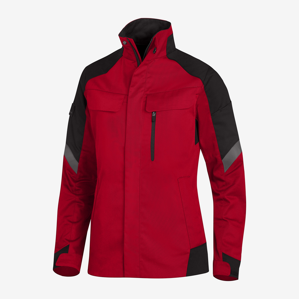 jacke, softshell, rot, reissverschluss, taschen