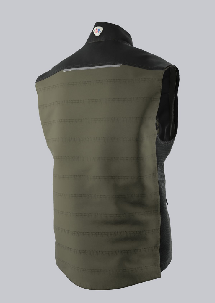 Weste, Militärgrün, Khaki, Reflektierende Akzente, Schwarz