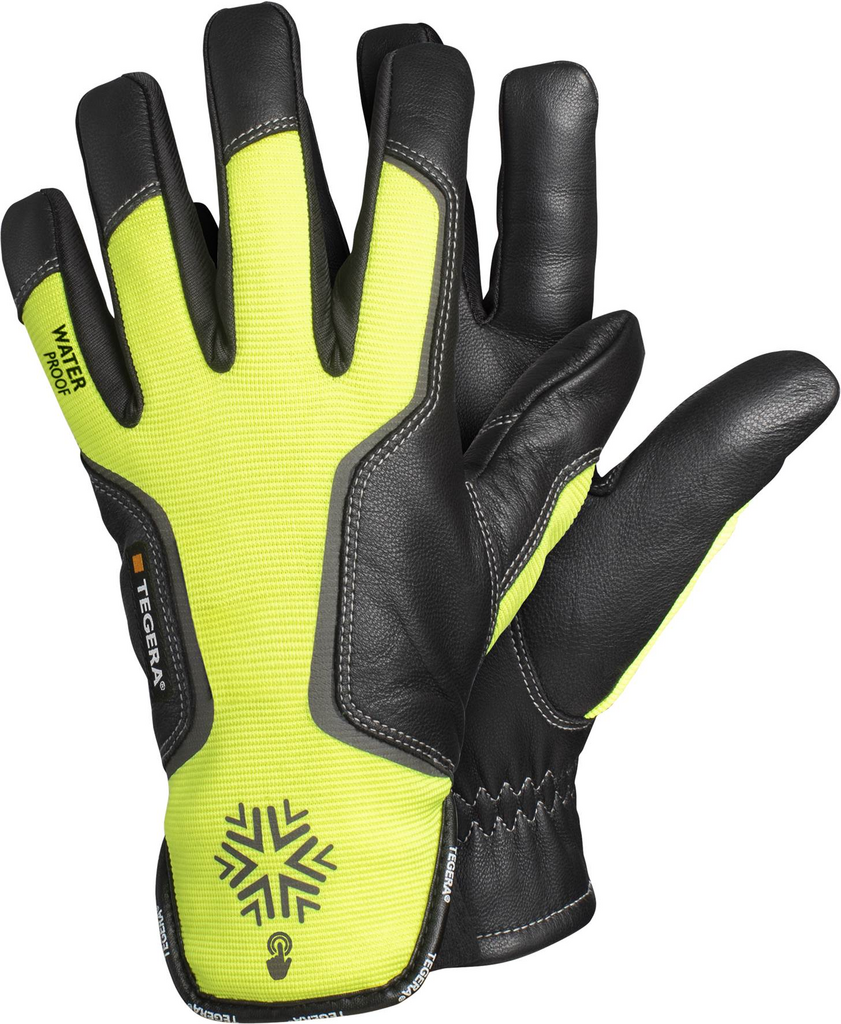 Winterhandschuh, Handschuh, High-Visibility, Neon Gelb, Gummi-Nähte