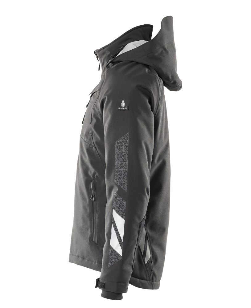 Winterjacke, Herrenjacke, Reißverschluss, Kapuze, Reflexionslinien