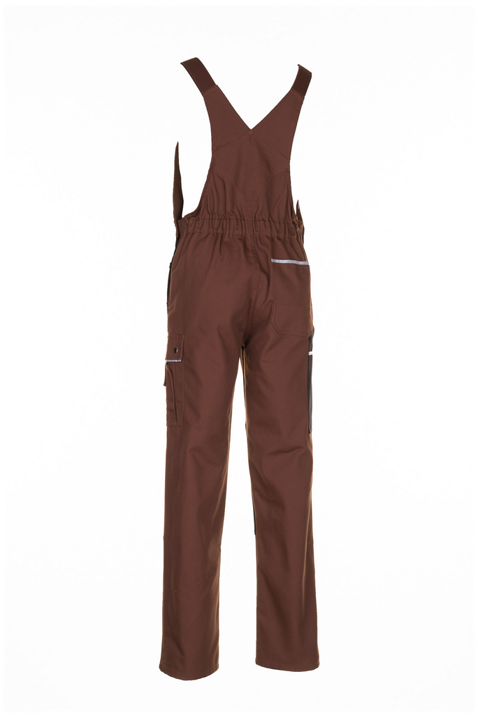 Overall braun Jumpsuit, Braune Latzhose, Taschen, Hosenträger/Träger, Elastischer Bund