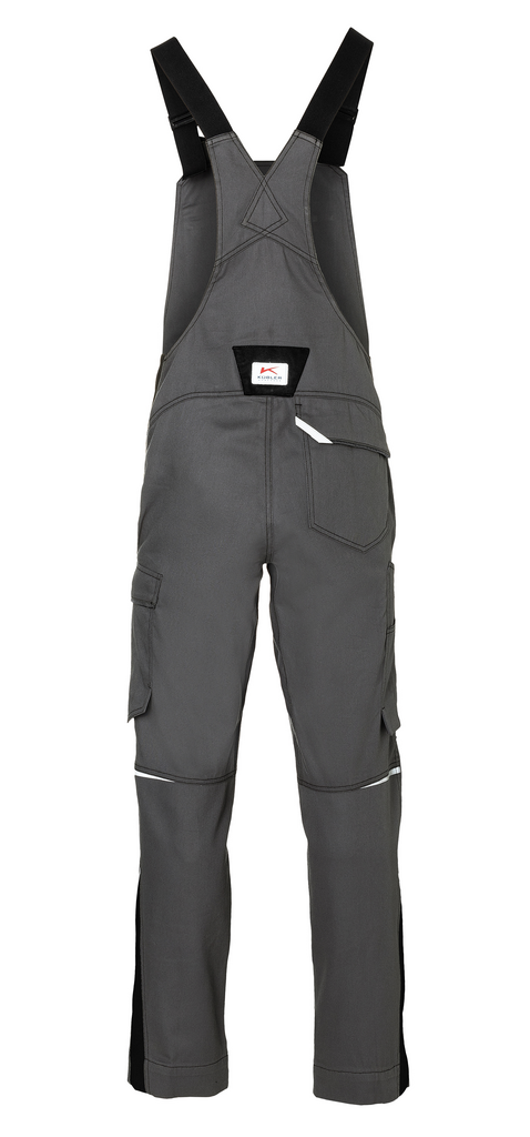 Arbeitslatzhose, Overall, Graue Hose, Nähte/Reflektoren, Trägerhose