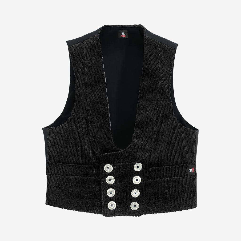 Weste, Cord, Velours, Knöpfe, Revers