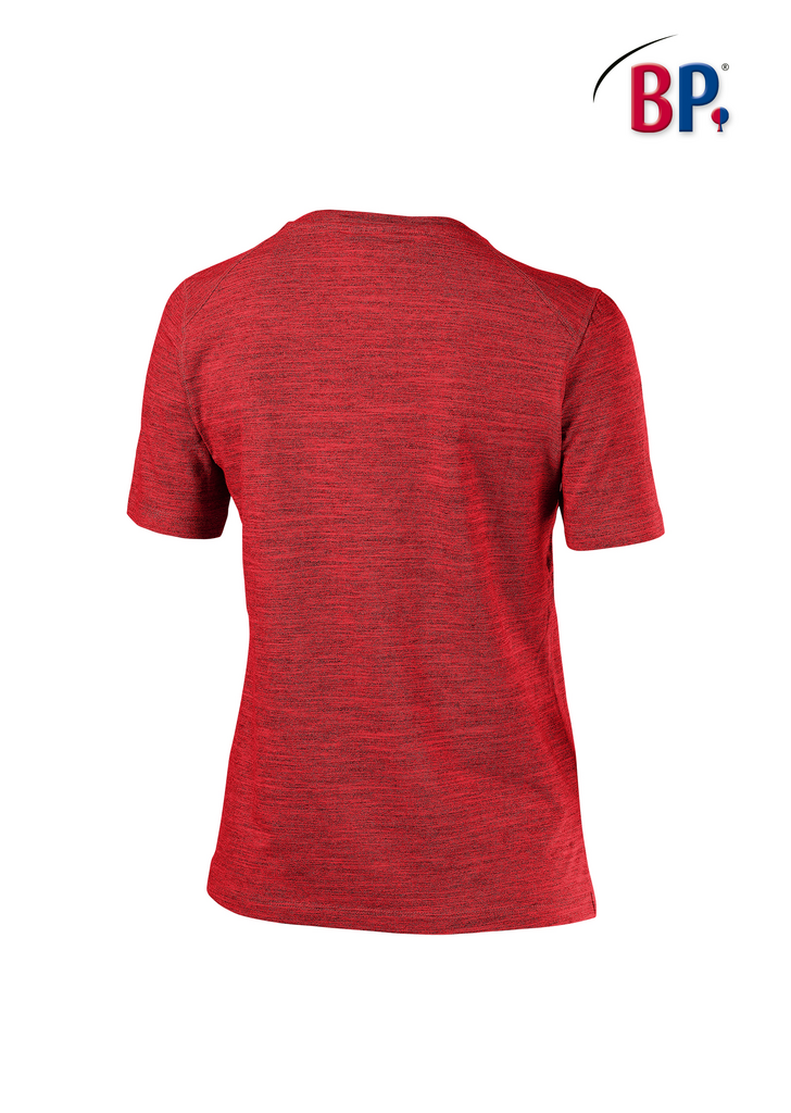 T-Shirt, Rundhalsausschnitt, Kurzarm, Rot, Meliert