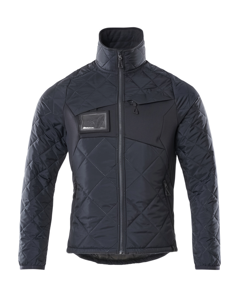 quilted jacket, outerwear, Standkragen, Reißverschluss, dunkles Navy