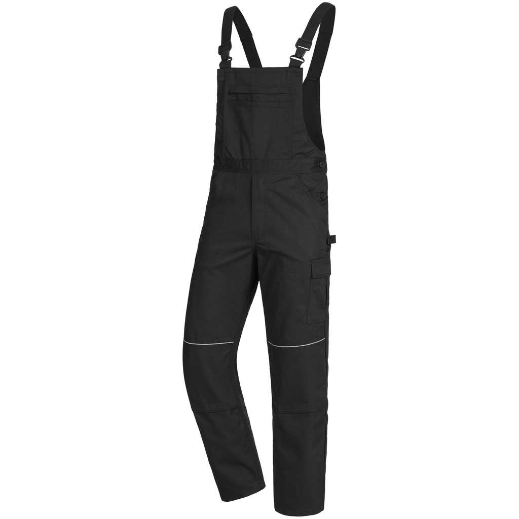  Gesamtanzug,  Schwarz,  Latzhose,  Taschen,  Reflektierende Applikationen