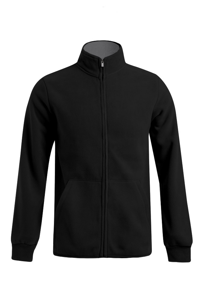 jacke, fleece, reissverschluss, kängurutasche, unifarben