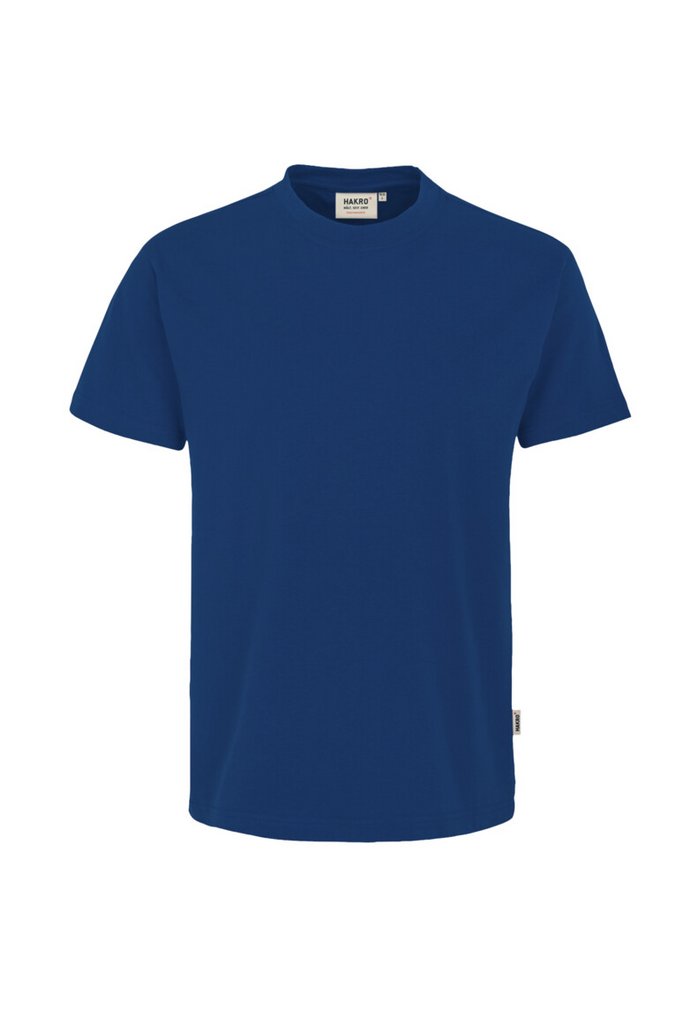 T-Shirt, Rundhals, Kurzarm, Blau, Baumwolle