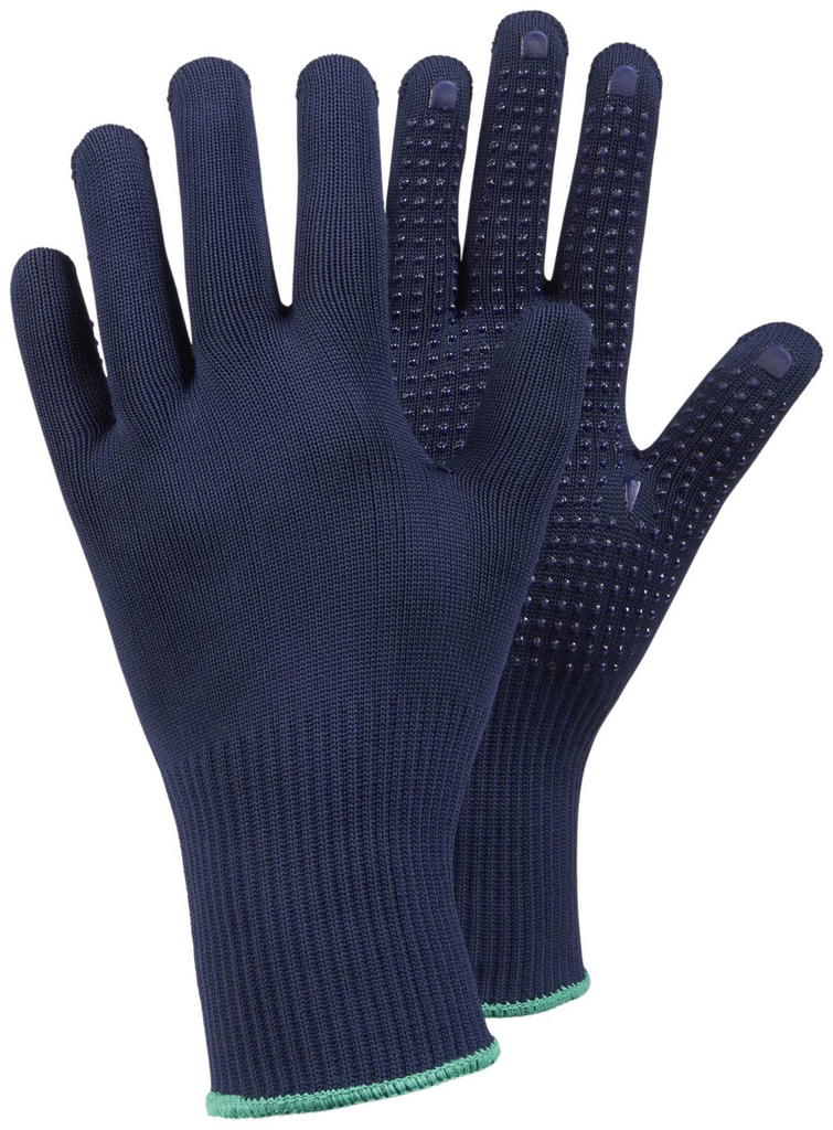 näs Handschuhe, Arbeits-Handschuhe, Strickhandschuhe, Greiftuch-Handschuhe, Marineblau, Knit gloves, Navy blue, Touchscreen-compatible, Grip dots, Ribbed cuff