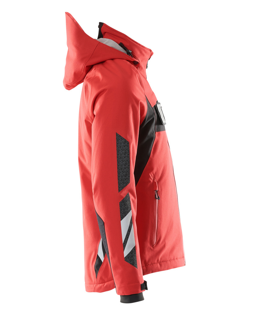 jacke, winterjacke, rotes outdoorjacke, hooded jacket, verschlusszipper
