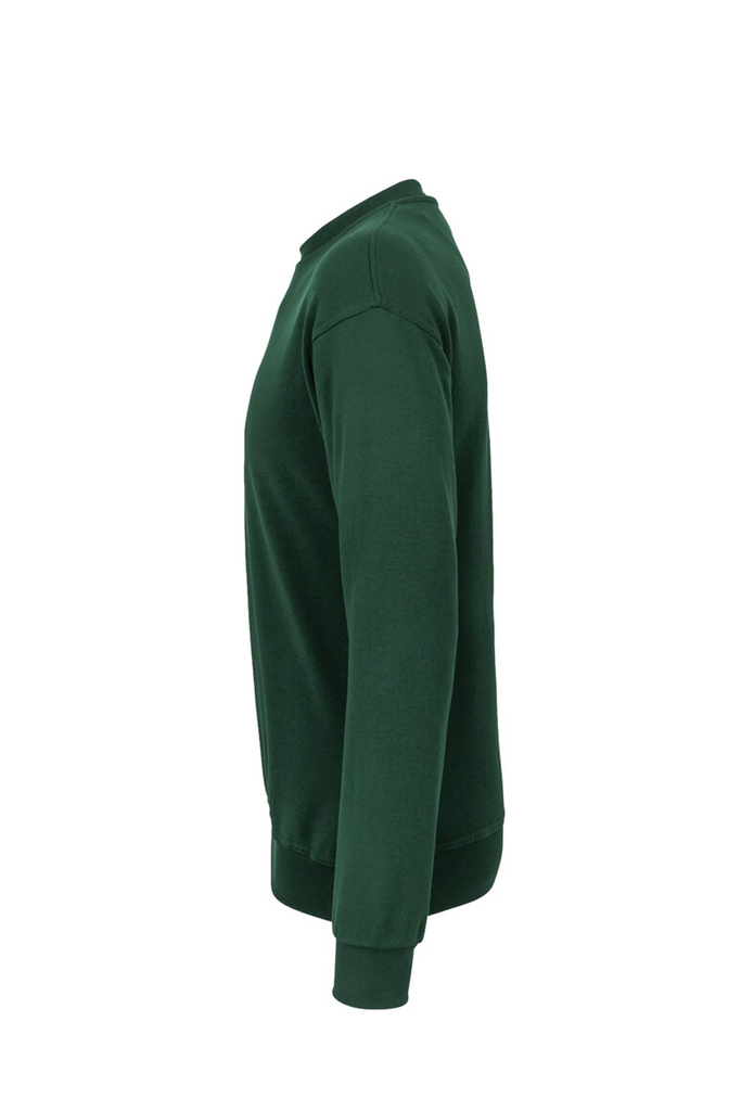  Sweatshirt, Crewneck, Long sleeve, Dark green, Plain