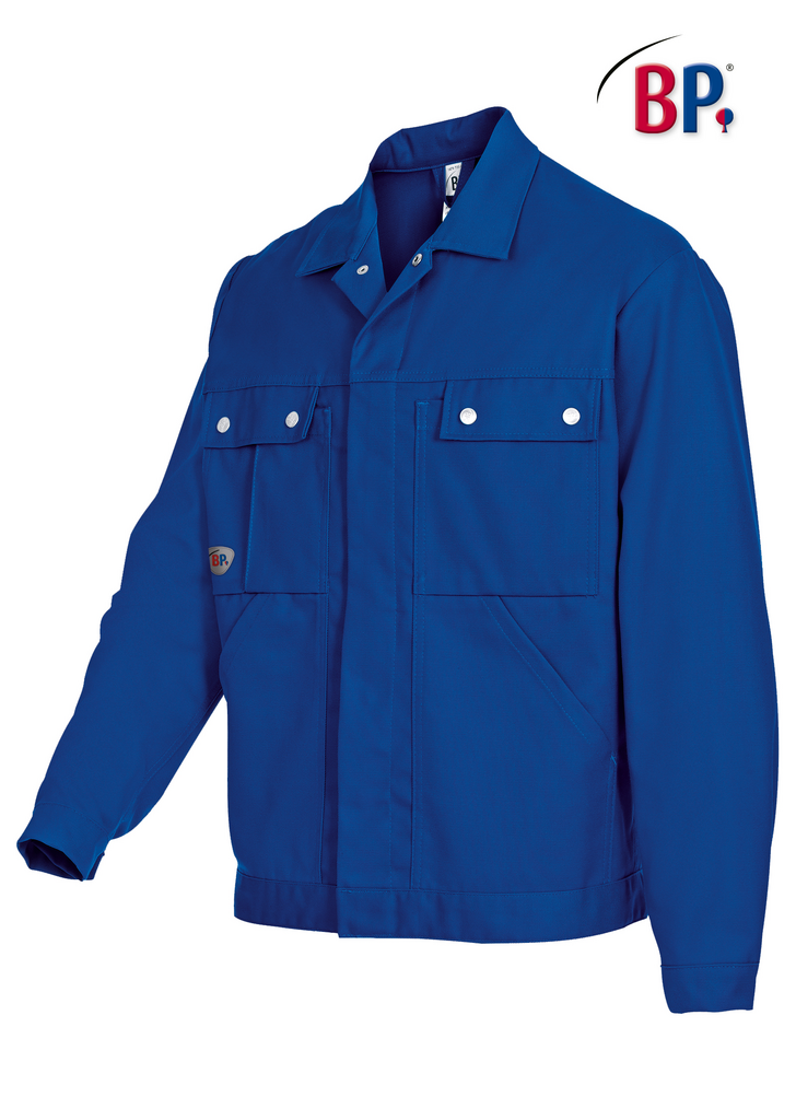 Arbeitsjacke, Blau, Knopfleiste, Brusttaschen, BP-Logo