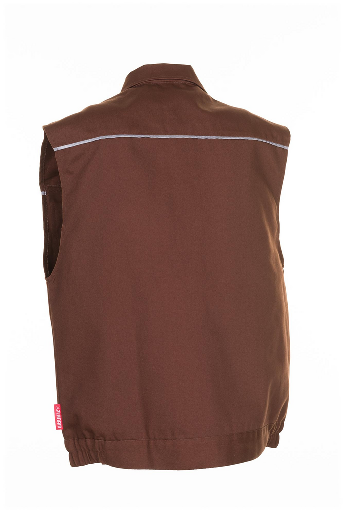 Weste, Braun, Schnittweste, Reißverschlusslos, Gürtelband-Detail