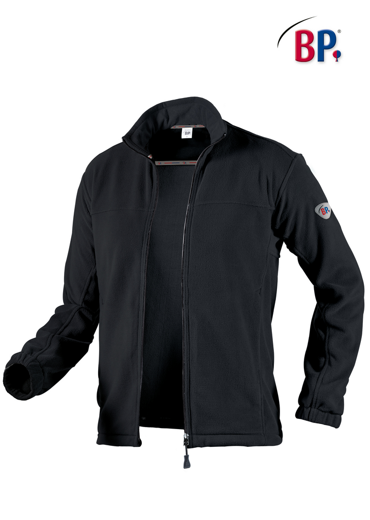 Jacke, Fleece, Schwarz, Reißverschluss, Mantel
