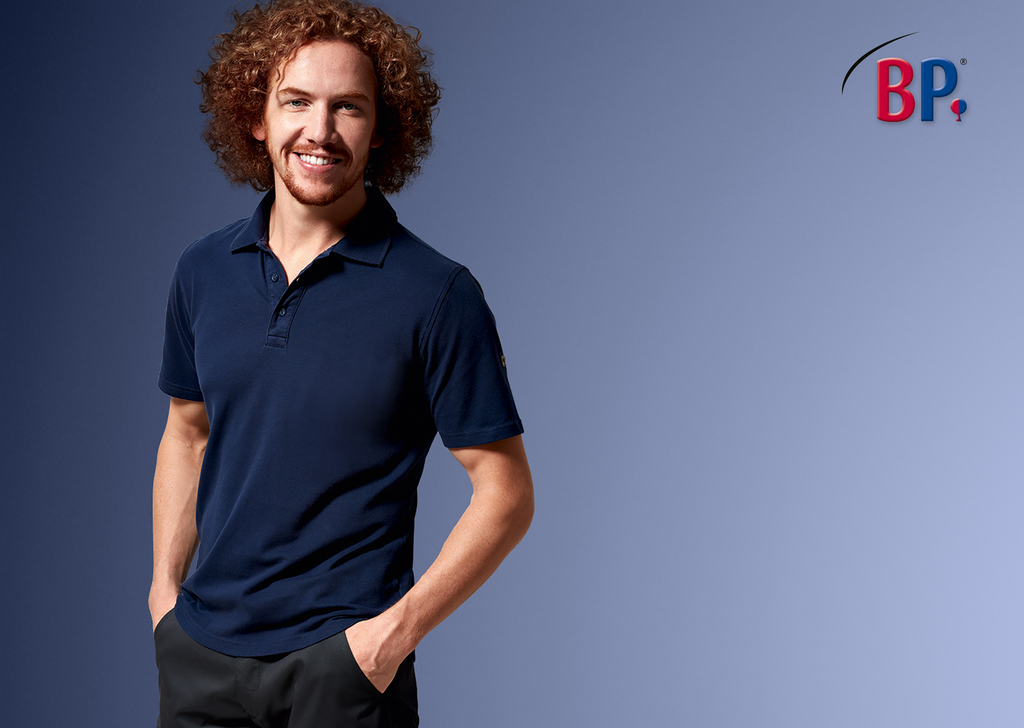 Polohemd, Polohemd, dunkelblau, Kurzarm, unifarben