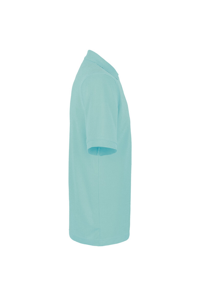 polohemd, kurzärmlig, turquoise, cotton, unifarben