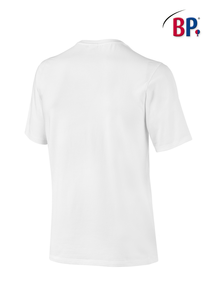 T-Shirt, Weiß, Kurzarm, Unifarben, Baumwolle