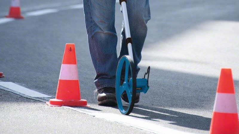 rover, verkehrsmarkierung, kegel, werkzeuge, messrad