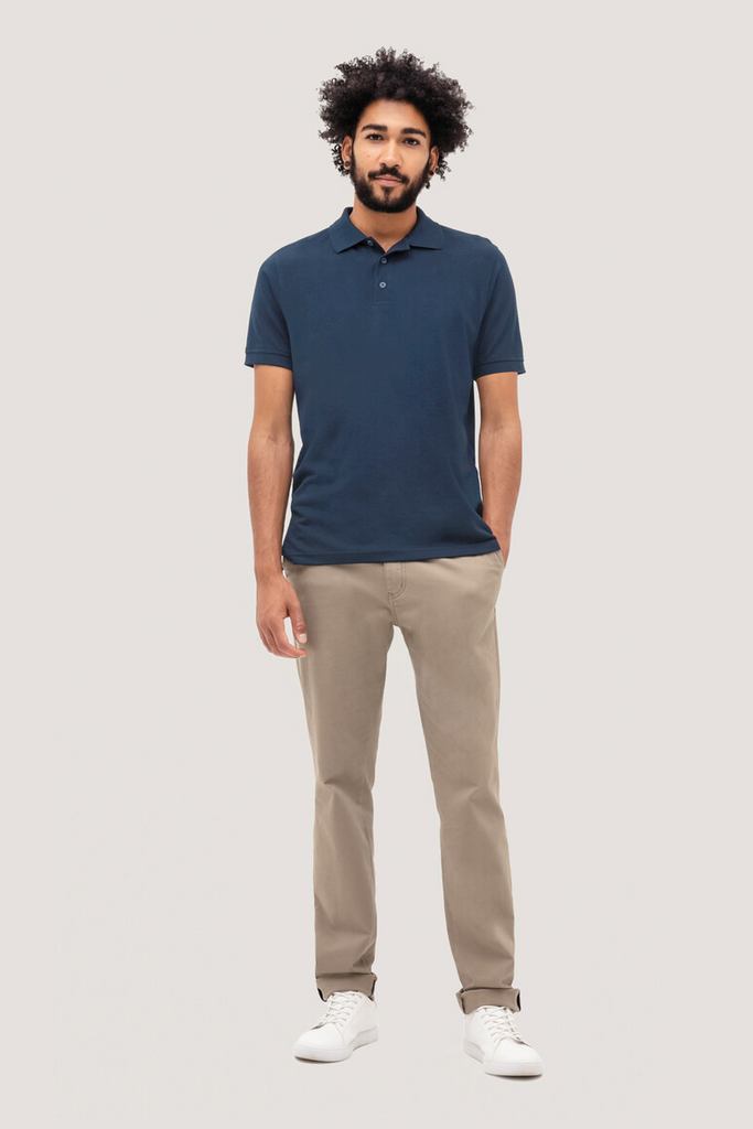 Poloshirt, Kurzarm, Blau, Baumwolle, casual Hose