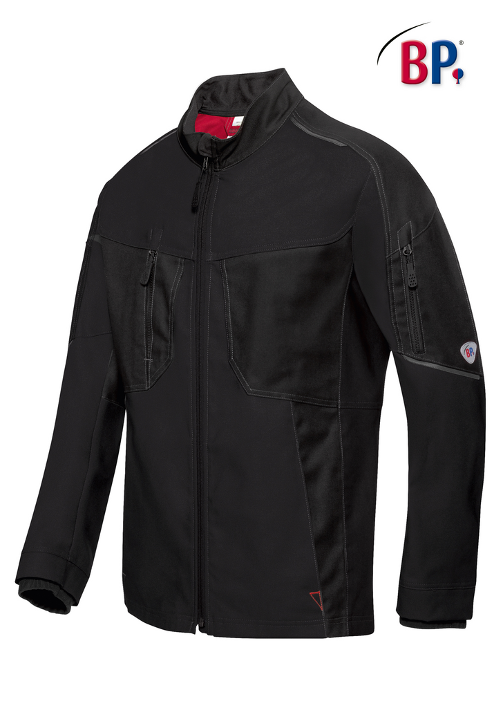 jacke, softshell, schwarz, Reißverschluss, Taschen