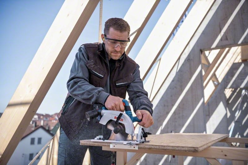 Kreissäge, Bauarbeiter, Holzplatte, Baustelle, Schnitte