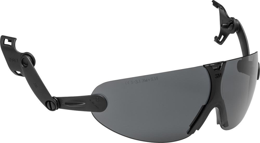 Sonnenbrille, Sportbrille, graue Gläser, verstellbare Arme, Wraparound/Über den Augenrand schließen