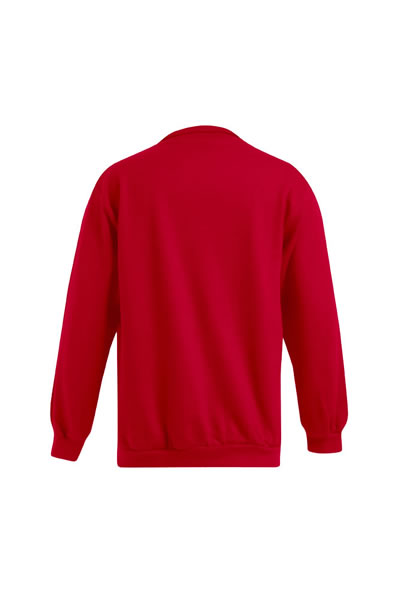 rote sweatshirt, crewneck, langarm, unifarben,  fleece