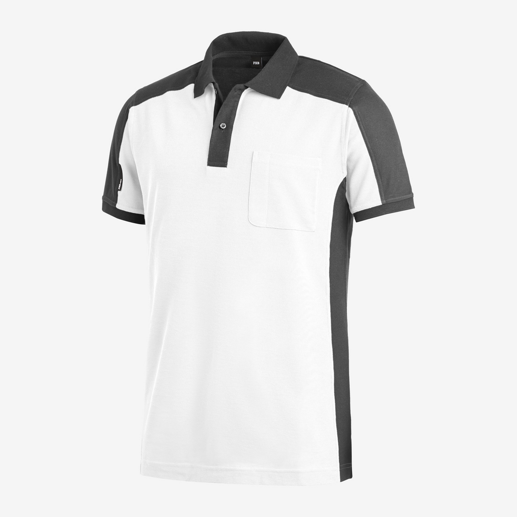 Polohemd, Kurzarm, Kontrastfarben, Brusttasche, Knopfverschluss