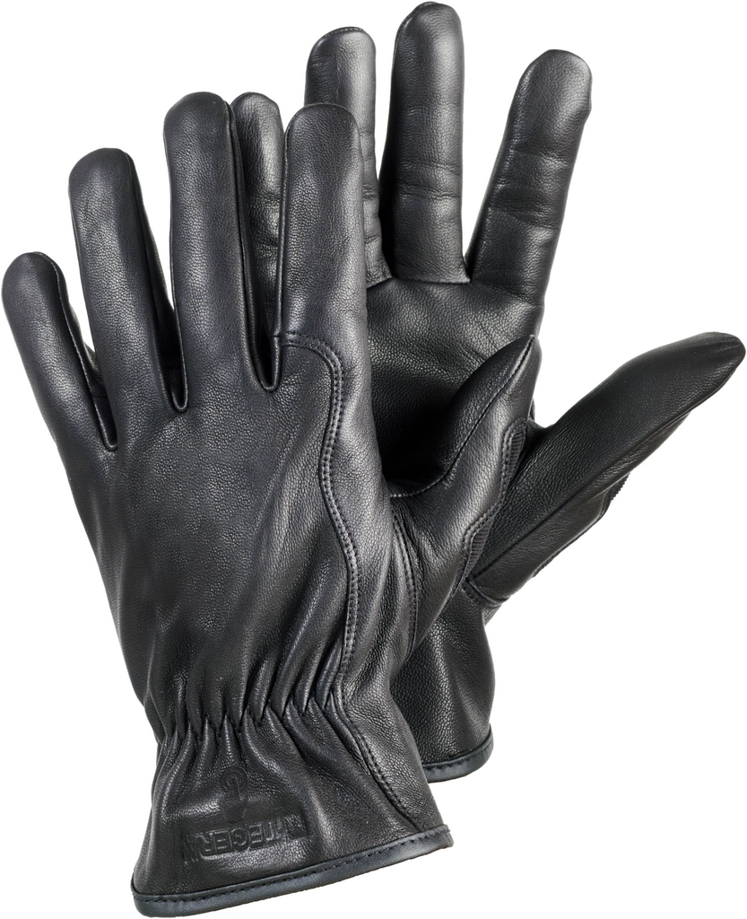 Lederhandschuhe, Gloves, Schwarz, Gesperrt, Herstellerlogo_unlesbar
