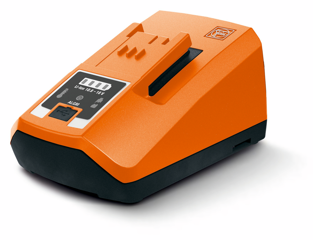 Akku-Ladegerät, Li-Ion, Orange, Schwarz, Display