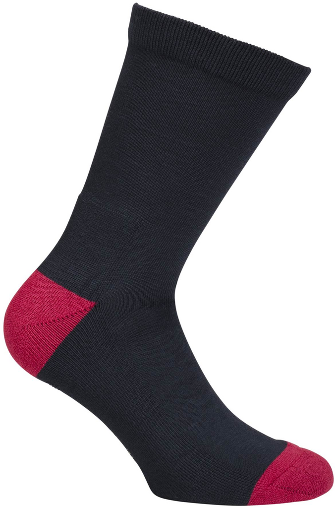 Socken, Knöchelsocke, Dunkelblau, Farbakzent, rote Spitze