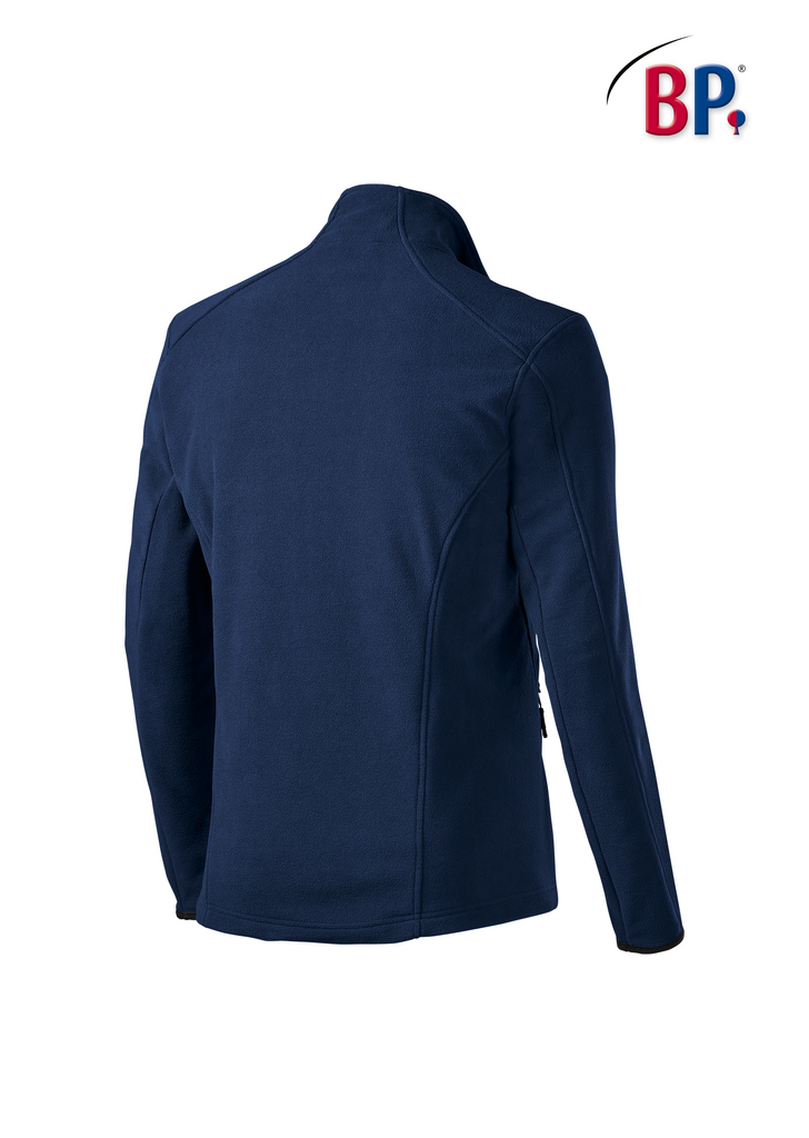 jacke, fleece, navy, reissverschluss, rueckseite