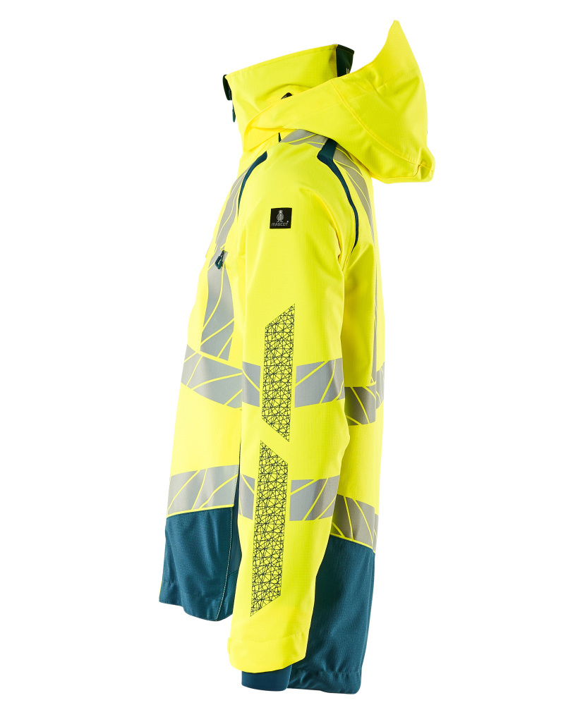 Regenjacke, High-Visibility, Sicherheitskleidung, Geometrischer Muster, Hoodie?