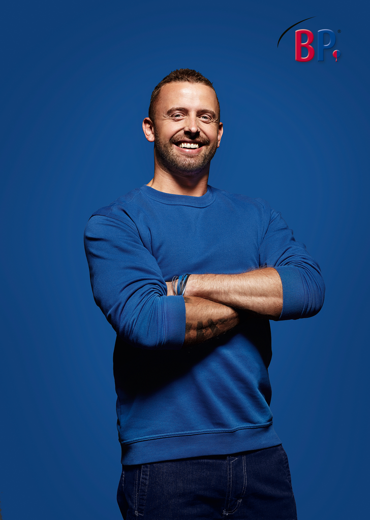 Pullover, Langarmshirt, Farbton Blau, Kapuzenloser Hoodie, Casual Kleidung