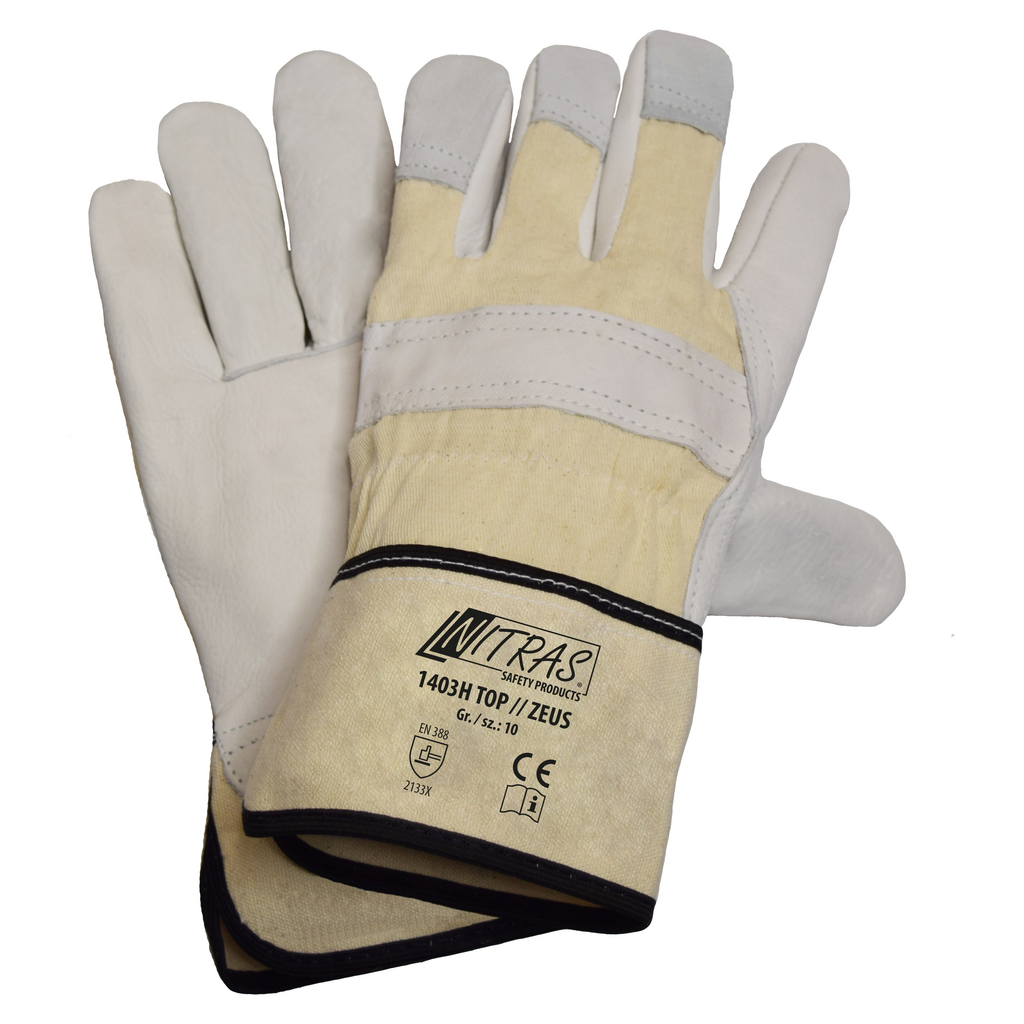 arbeitshandschuh, lederhandschuh, schutzhandschuh, heavy duty, zweifarbige manschette