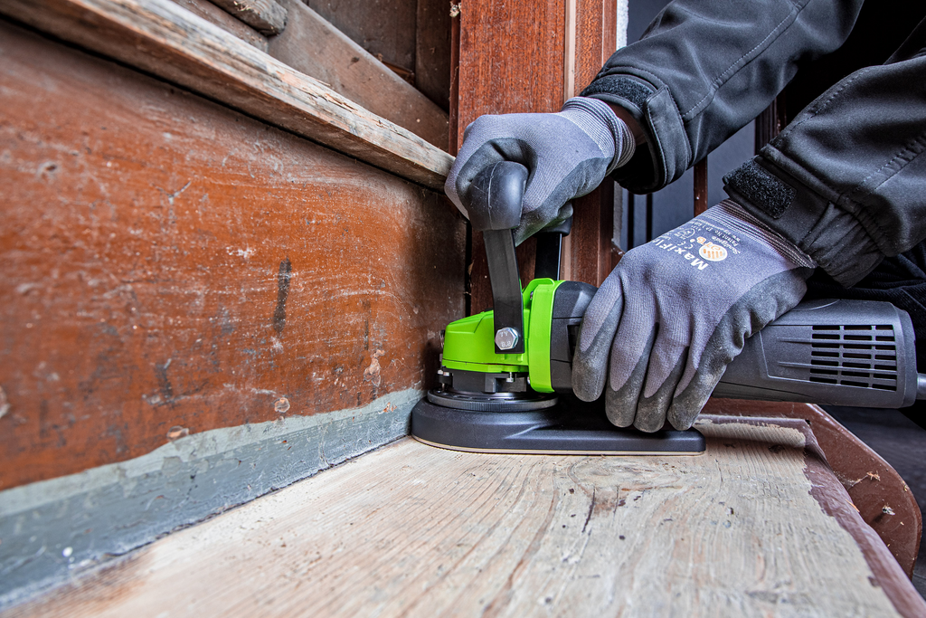 Schleifer, Exzenterschleifer, Grinder, Griff, Kunststoff-Grundplatte