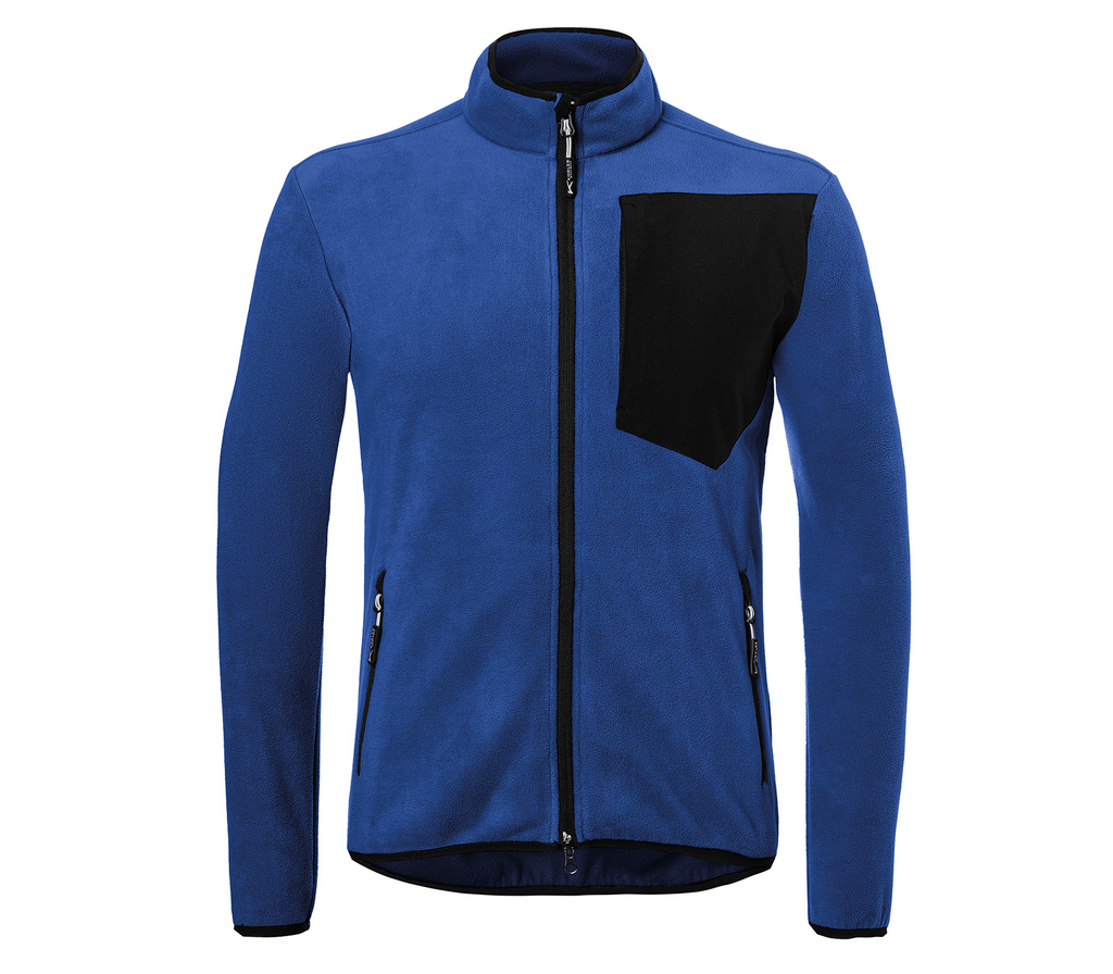 Fleece, Jacke, Blau, Tasche, Vollreißverschluss